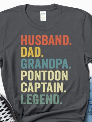 Husband Dad Pontoon Captain Legend Shirt Fathers Day Gift Funny Boat Shirt For Husband revetee 3