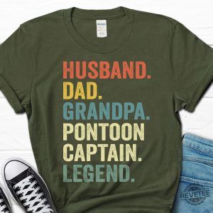 Husband Dad Pontoon Captain Legend Shirt Fathers Day Gift Funny Boat Shirt For Husband revetee 4