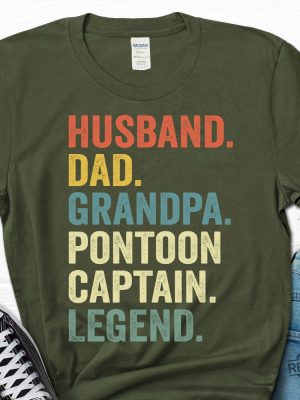 Husband Dad Pontoon Captain Legend Shirt Fathers Day Gift Funny Boat Shirt For Husband revetee 4