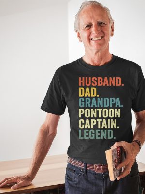 Husband Dad Pontoon Captain Legend Shirt Fathers Day Gift Funny Boat Shirt For Husband revetee 5