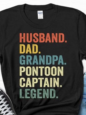 Husband Dad Pontoon Captain Legend Shirt Fathers Day Gift Funny Boat Shirt For Husband revetee 7