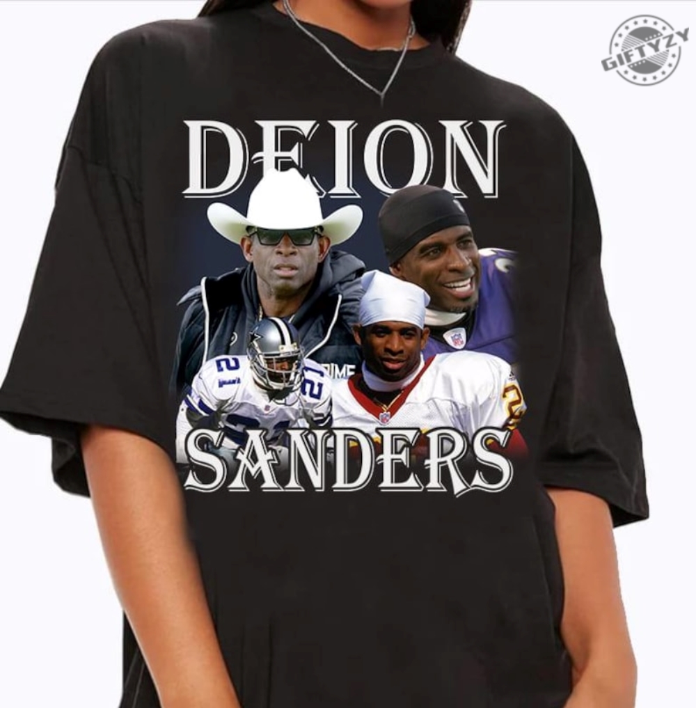 Vintage 90S Graphic Deion Sanders Tshirt Retro Deion Sanders Sweatshirt Retro American Football Gift For Man And Woman Unisex Shirt