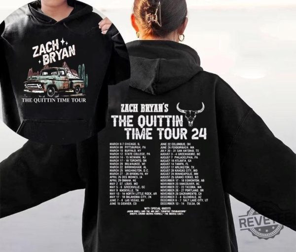 Zach Bryan Hoodie The Quittin Time Tour 2024 Shirt Zach Bryan Song Quotes Mine Zach Bryan Lyrics revetee 1