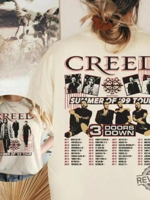 Creed 2024 Tour Summer Of 99 Tour T Shirt Creeds 3 Doors Down Tour Concert T Shirt Creed The Band revetee 2