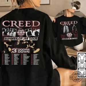 Creed 2024 Tour Summer Of 99 Tour T Shirt Creeds 3 Doors Down Tour Concert T Shirt Creed The Band revetee 3