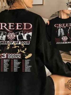 Creed 2024 Tour Summer Of 99 Tour T Shirt Creeds 3 Doors Down Tour Concert T Shirt Creed The Band revetee 3