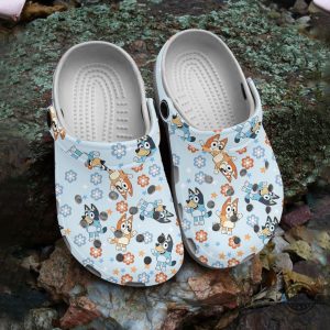 bandit heeler bingo and bluey floral crocs clog shoes