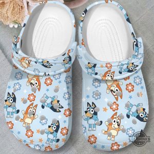 bandit heeler bingo and bluey floral crocs clog shoes