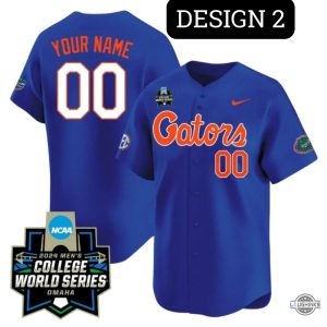 ncaa personalized florida gators baseball jersey shirt 2024 white blue and orange version laughinks 2