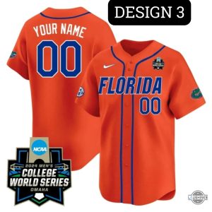 ncaa personalized florida gators baseball jersey shirt 2024 white blue and orange version laughinks 3