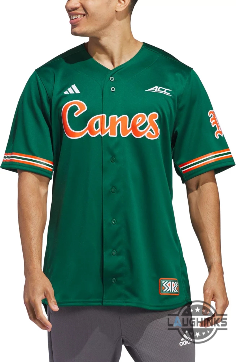 Adidas Dark Green Miami Hurricanes Baseball Jersey Shirt Replica