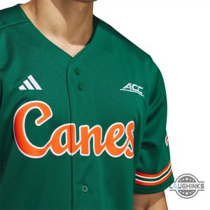 adidas dark green miami hurricanes baseball jersey shirt replica