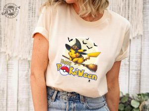 Happy Pokeween Shirt Pkm Halloween Sweatshirt Cartoon Anime Hoodie Pikachu Halloween Tshirt Halloween Party Shirt giftyzy 2