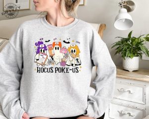 Hocus Pokeus Witch Nurse Halloween Shirt Medical Lab Tech Halloween Sweatshirt Er Crew Tshirt Spooky Health Professional Hoodie Hocus Pokeus Gift giftyzy 4