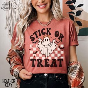 Ghost Nurse Halloween Shirt Stick Or Treat Sweatshirt Spooky Nurse Phlebotomy Tech Halloween Nurse Tshirt Hospital Halloween Party Shirt giftyzy 3