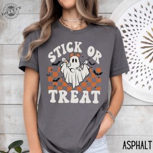 Ghost Nurse Halloween Shirt Stick Or Treat Sweatshirt Spooky Nurse Phlebotomy Tech Halloween Nurse Tshirt Hospital Halloween Party Shirt giftyzy 4