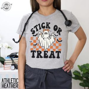 Ghost Nurse Halloween Shirt Stick Or Treat Sweatshirt Spooky Nurse Phlebotomy Tech Halloween Nurse Tshirt Hospital Halloween Party Shirt giftyzy 6