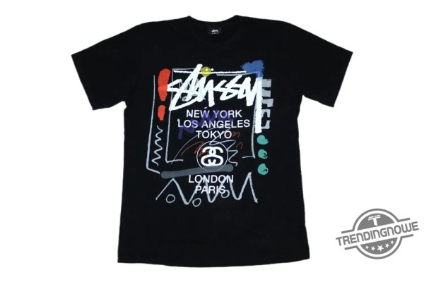 Stussy World Tour Shirt Stussy T Shirt Stussy Worldwide Multicolor Paint Shirt trendingnowe 1