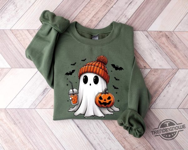 Cute Ghost Sweatshirt Funny Spooky Sweatshirt Womens Ghost Sweatshirt Spooky Season Halloween Party Shirt Fall Ghost Shirt trendingnowe 1