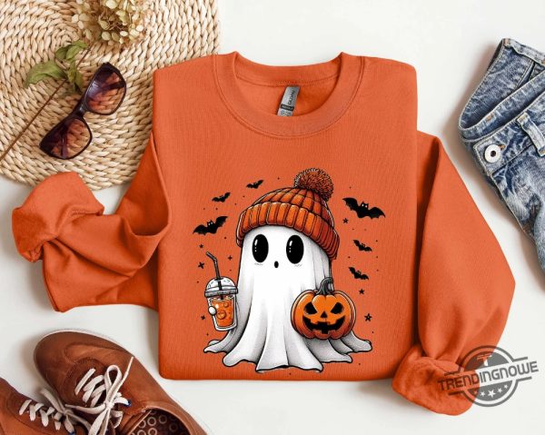 Cute Ghost Sweatshirt Funny Spooky Sweatshirt Womens Ghost Sweatshirt Spooky Season Halloween Party Shirt Fall Ghost Shirt trendingnowe 2