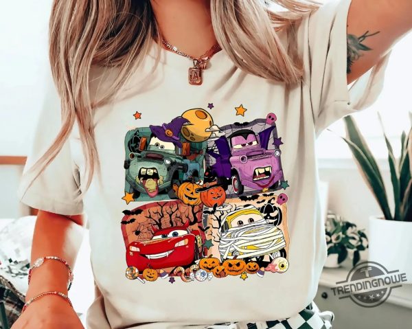 Retro Cars Movie Characters Halloween Shirt Cars Movie Halloween Shirt Disneyland Halloween Tee Pixar Cars Halloween Shirt trendingnowe 1