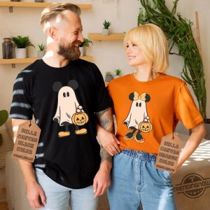 Retro Mickey Minnie Halloween Couple Shirts Mickey Ghost Shirt Minnie Ghost Shirt Spooky Season Shirt Disney Halloween trendingnowe 2