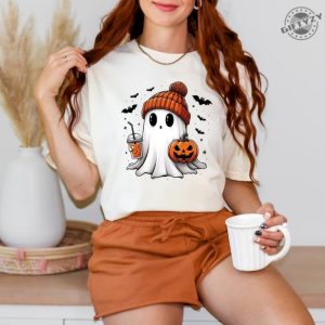 Halloween Ghost Shirt Cute Halloween Sweatshirt Halloween Womens Hoodie Spooky Season Tshirt Trick Or Treat Shirt giftyzy 2