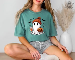 Halloween Ghost Shirt Cute Halloween Sweatshirt Halloween Womens Hoodie Spooky Season Tshirt Trick Or Treat Shirt giftyzy 3