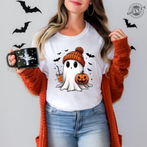 Halloween Ghost Shirt Cute Halloween Sweatshirt Halloween Womens Hoodie Spooky Season Tshirt Trick Or Treat Shirt giftyzy 8