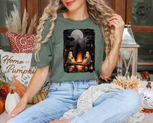 Camping Halloween Ghost Reading Book Shirt Halloween Costume Hoodie Spooky Season Sweatshirt Women Fall Tshirt Halloween Party Tee giftyzy 4