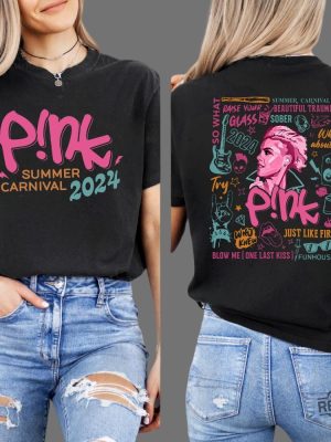 Pink Tour Tshirt Pink Summer Carnival Setlist Pink Summer Carnival Tour Setlist P Nk Tour 2024 revetee 2