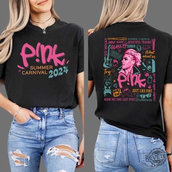 Pink Tour Tshirt Pink Summer Carnival Setlist Pink Summer Carnival Tour Setlist P Nk Tour 2024 revetee 2