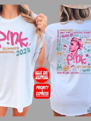 Pink Tour Tshirt Pink Summer Carnival Setlist Pink Summer Carnival Tour Setlist P Nk Tour 2024 revetee 4