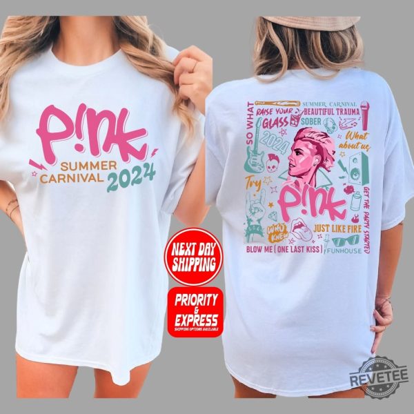 Pink Tour Tshirt Pink Summer Carnival Setlist Pink Summer Carnival Tour Setlist P Nk Tour 2024 revetee 4