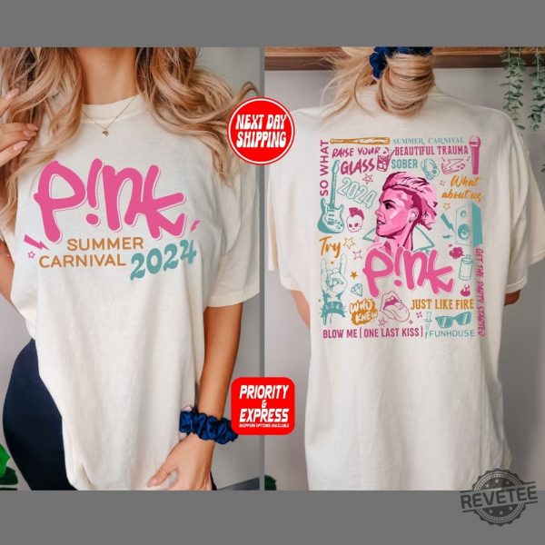 Pink Tour Tshirt Pink Summer Carnival Setlist Pink Summer Carnival Tour Setlist P Nk Tour 2024 revetee 5