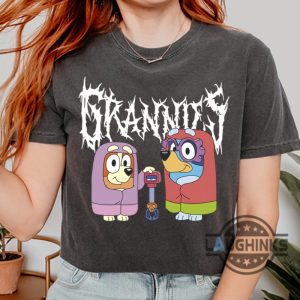 death metal grannies shirt funny goth rock bluey family shirts