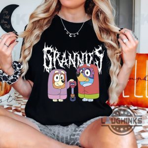 death metal grannies shirt funny goth rock bluey family shirts