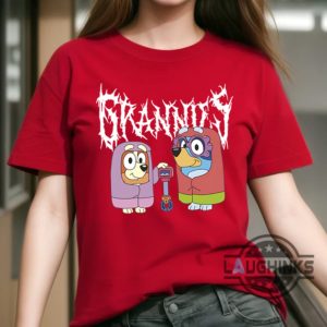 death metal grannies shirt funny goth rock bluey family shirts