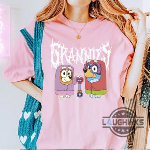 death metal grannies shirt funny goth rock bluey family shirts