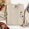 Ghost Embroidered Sweatshirt Little Ghost Ice Coffee Shirt Halloween Sweatshirt Halloween Embroidered Sweatshirt Ghost Sweatshirt trendingnowe 1