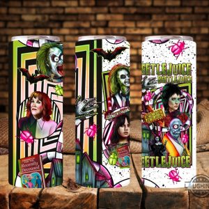 beetlejuice skinny tumbler 20oz 30oz halloween horror cup gift