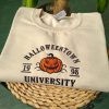 Halloween Town Embroidery Sweatshirt Vintage Embroidered Spooky Season Sweatshirt Halloween Pumpkin Sweatshirt trendingnowe 1