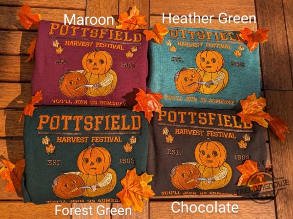 Pottsfield Harvest Festival Shirt Pumpkin Carver Embroidered Sweater Inspired By Over The Garden Wall Autumn Halloween Shirt trendingnowe 1