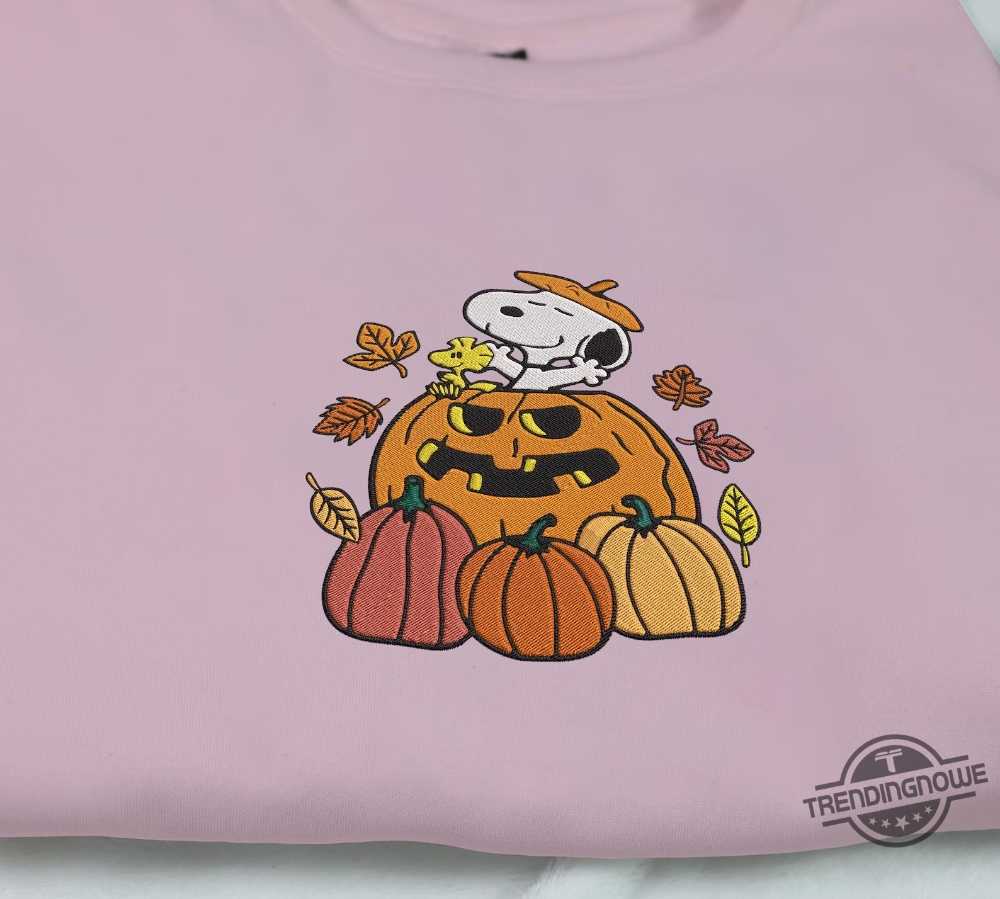 Snoopy Halloween Embroidered Sweatshirt Snoopy Pumpkin Sweatshirt Halloween Embroidered Sweatshirt Halloween Sweatshirt