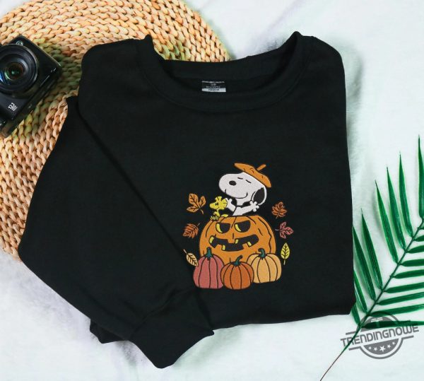 Snoopy Halloween Embroidered Sweatshirt Snoopy Pumpkin Sweatshirt Halloween Embroidered Sweatshirt Halloween Sweatshirt trendingnowe 2