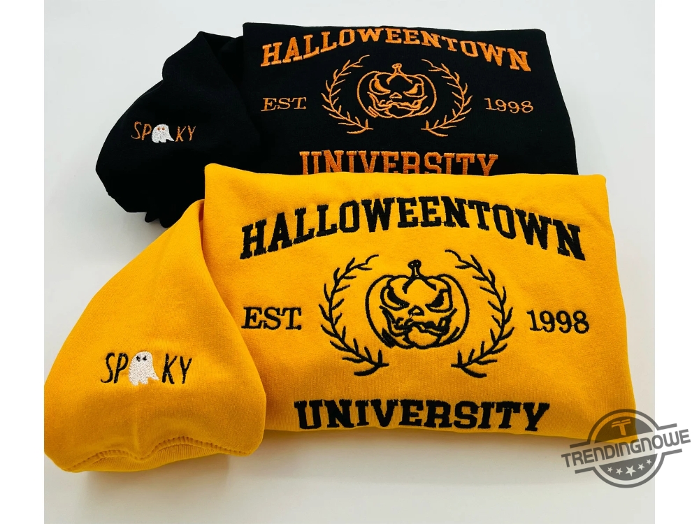 Halloween Embroidered Sweatshirt Halloweentown Sweatshirt Spooky Ghost Embroidered Crewneck Pumpkin Shirt