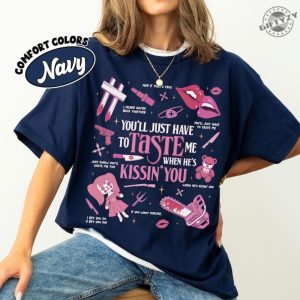 Youll Just Have To Taste Me When Hes Kissin You Shirt Short N Sweet Doodle Tshirt Song Lyrics Hoodie Taste Sabrina Shirt giftyzy 5