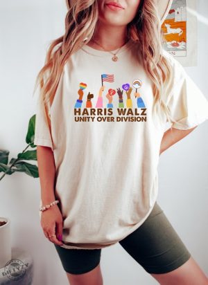 Kamala Harris Tim Walz 2024 Shirt Election 2024 Sweatshirt Gift For Democrat Hoodie Unity Over Division Tshirt Democrat Top Harris Shirt giftyzy 2