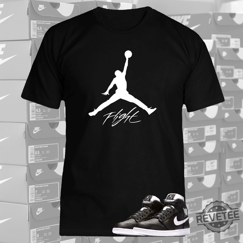 Sneaker Tee Shirt To Match Air Jordan Shoes Jumpman Flight White Text