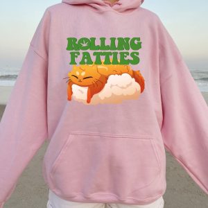 Rolling Fatties Sweatshirt Minimalist 420 Cat Weed Marijuana Tshirt Funny Cat Mom Themed Hoodie revetee 2